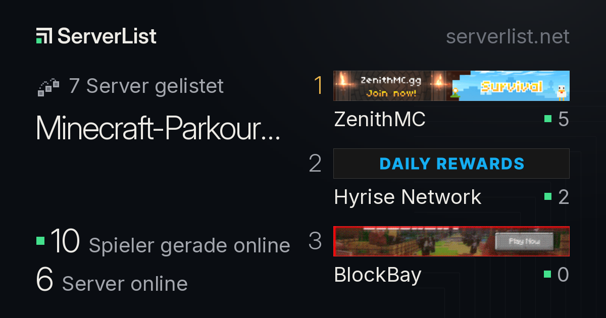 Minecraft Parkour Server: Liste, IPs und Spieler online