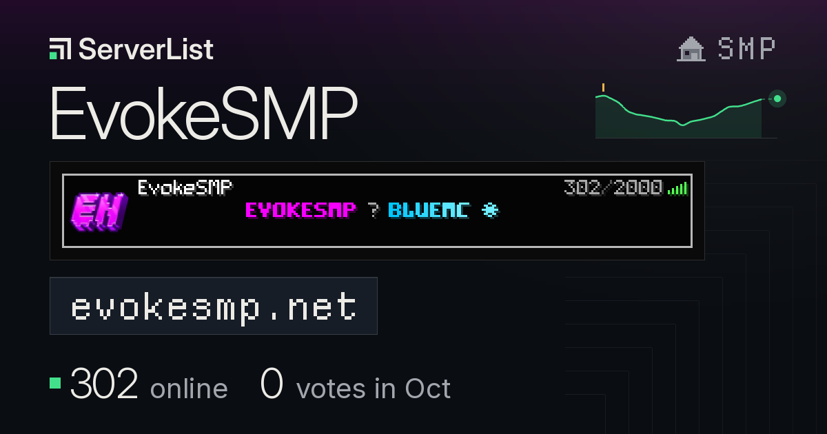 EvokeSMP Minecraft server: IP, players and uptime